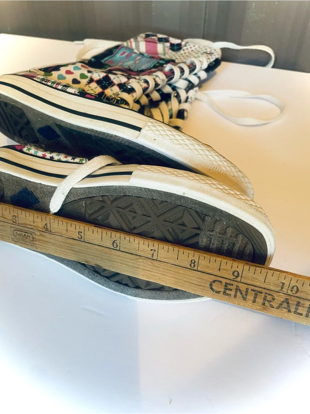 RARE Converse All Star Sky XX-Hi Boots Patchwork Jrs 3 Extra Tall Sneakers Punk